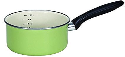 KRÜGER 31916PAG Juist-Casseruola in Acciaio smaltato, 16 cm, Colore: Verde Pastello