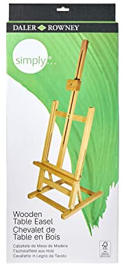 Daler-Rowney Simply Table Wood Easel, Collapsible & Store Flat, Indoor & Outdoor Use, For Entry-Level Artists & Hobbyists