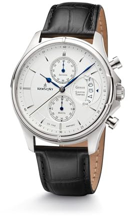 Kronsegler Genius Scriptor Temporis Herren Armbanduhr Chronograph Stahl Weiss
