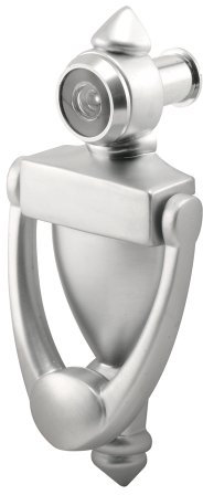Defender Security U 10327 Door Knocker and Viewer, 9/16 in. Bore, 180 Degree View Angle, Satin Nickel (Single Pack)