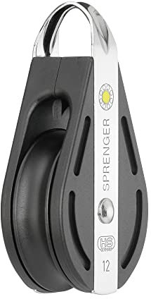 Sprenger S-Block Flaschenzug Gleitlager (Umlenkrolle) 12 mm - 1 Seilrolle, Durchgehender Bügel I Seilwinde
