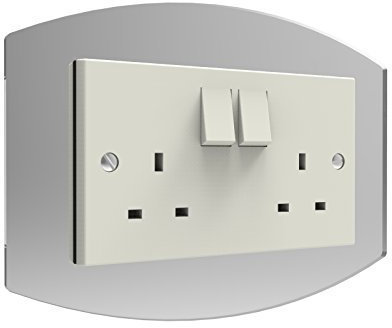 Displaypro Curved Single, Double Light Switch Surround Acrylic Finger Plate Panel Plug Socket (Mirror - Double)