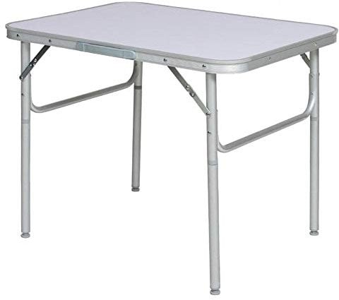 BAKAJI Camping- und Picknick-Tisch aus Aluminium, zusammenklappbar, für Strand oder Garten (90 x 60 x 70 cm)