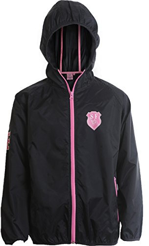 Stade Français Paris - Coupe vent avec manches longues - Coupe vent matelassée pour homme collection Stade Français Paris - Coupe vent pour supporter club de rugby , Bleu marine/rose - FR : L (Taille Fabricant : L)