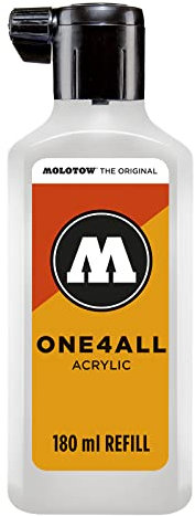 Molotow ONE4ALL Refill Acryl, Farbe 160 signal weiß 180 ml, Nachfülltinte für Permanentmarker