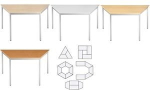 SODEMATUB 126TMA Beistelltisch, trapezförmig, kirschbaum/alu