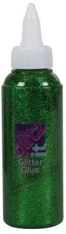 Glitz it Glitter Glue, Field Green, 120ml, Twist Nozzle Bottle, Ideal Kids Craft, Shimmer Glue for Art & Craft Projects, Wedding Invitations, Card Making, Art Set, Glue Creative Ideas