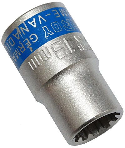 Aerzetix - Llave de Vaso Poligonal 12 Caras 13mm Cuadrada 1/2 CrV