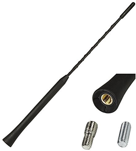 tomzz Audio 1200-002 Autoradio Kurzstab Ersatzstab Dach Antennenstab Ersatzstrahler kurz 28cm M5 M6 Anti Noise kompatibel mit Audi Opel Seat Skoda VW u.a. schwarz