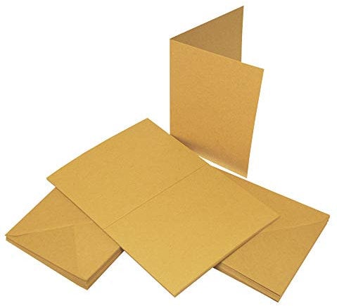 Craft UK 2049 C6 Kraft Card and Envelope pack of 50 - Brown