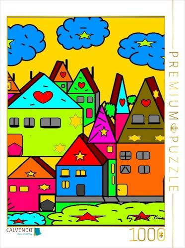 CALVENDO Puzzle Dorf Popart | 1000 Teile Lege-Größe 48 x 64 cm Foto-Puzzle für glückliche Stunden