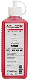 Schmincke - AERO COLOR® Professional, Carmin 250 ml, 28302027, peinture acrylique fluide, riche en couleur pour la peinture acrylique, l'aérographie, les techniques mixtes et l'encre acrylique.