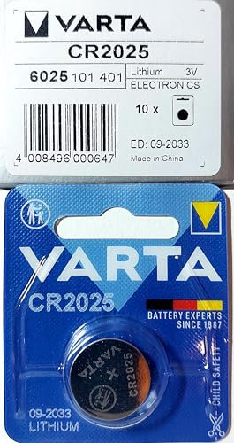 10x Set VARTA CR2025 Pilas de Botón Litio