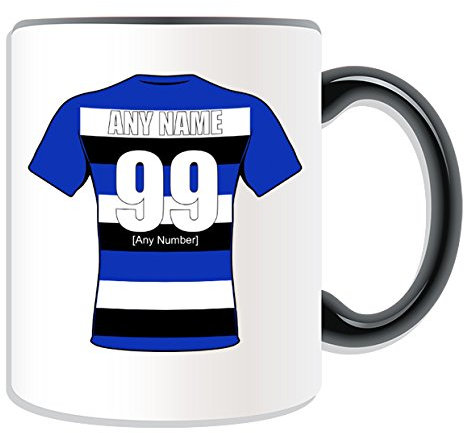 Personalised Gift - Bath Mug (Rugby Union Design Theme, Colour Options) - Any Name/Message on Your Unique Mug - Club RFU