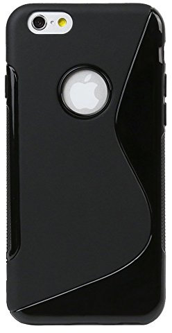 Designer TPU Silikon - Case für iPhone 6S Plus Schutz Hülle S-Line Schwarz (iPhone 6 Plus - 5,5 Zoll)