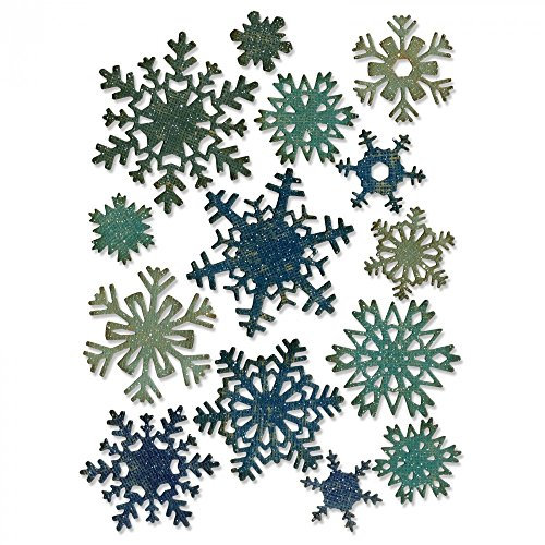 Sizzix 661599 Mini Papier Schneeflocken von Tim Holtz Thinlits Stanzen Set, 14 in Packung, Stahl, mehrfarbig 19.1 x 14.4 x 0.4 cm