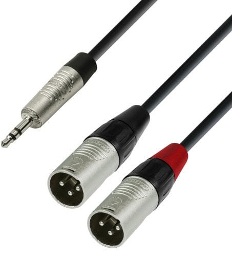 Adam Hall Cables 4 STAR YWMM 0300 - Cavo audio REAN jack stereo da 3,5 mm a 2 x XLR maschio 3 m