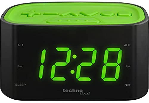Technoline WT 465 LED Radiowecker mit Tasten im Play-Controller Design, grün