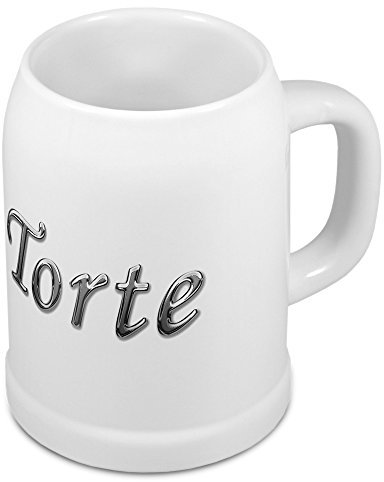digital print Bierkrug mit Name Torte - Design Chrom-Schriftzug - Namens-Tasse, Becher, Maßkrug
