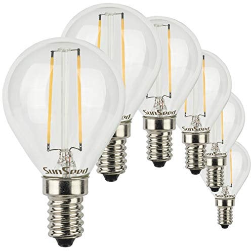 SUNSEED 6x Glühfaden LED Golfball-Lampe E14 2W ersetzt 25W Warmweiß 2700K