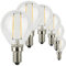 SUNSEED 6x Glühfaden LED Golfball-Lampe E14 2W ersetzt 25W Warmweiß 2700K