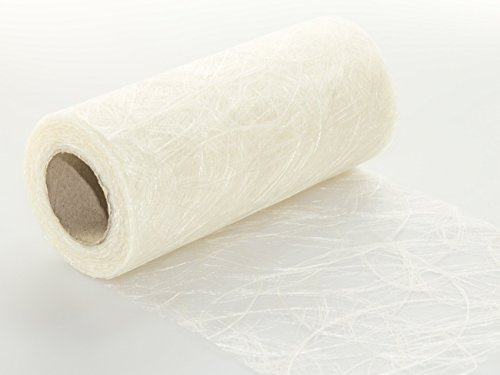 Protinam Sizoweb 20cm x 5m Tischläufer Tischband in Weiß zur Dekoration wie Sommer, Ostern, Weihnachten oder Hochzeiten abgelängt (5m, Weiss 0012)