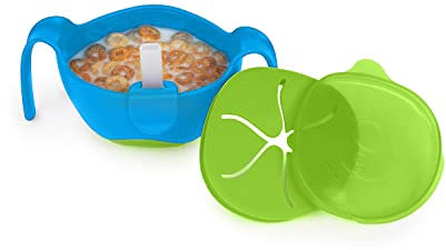 b.box Bol 3 en 1 avec couvercle, paille et insert à goûter | 6 mois et plus | Couleur : brise océanique | 250 ml | Sans BPA | Sans phtalates et PVC | Passe au lave-vaisselle et au micro-ondes