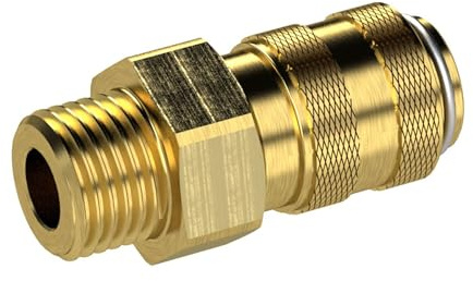 RIEGLER 107125-243.18 Schnellverschlusskupplung NW 5, Messing blank, G 1/8 AG, 1Stk