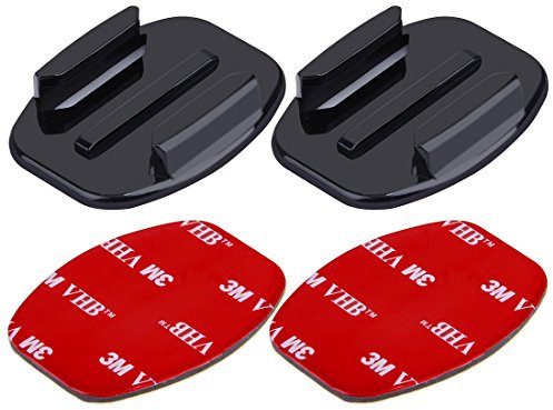 2 Soportes de Superficie Plana + 2 Adhesivos de Montaje para GoPro New Hero / HERO6 / 5/5 Session / 4 Session / 4/3 + / 3/2/1, Xiaoyi y Otras cámaras de acción