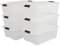 Iris Ohyama Aufbewahrungsbox mit Deckel, 30L, 6er-Set, Transparent, Schnappverschlüsse mit Griffen, Stapelbar, Stark & Langlebig, Für Kleidung, Garage, Zuhause, Büro, Plastikbox, Lagerung TB-30