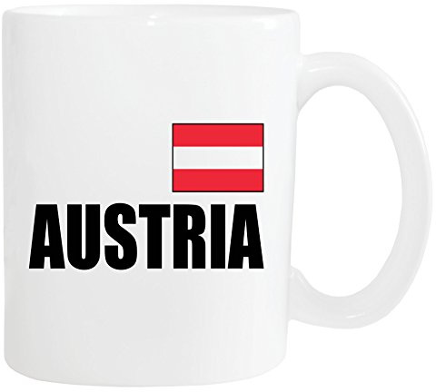 Mister Merchandise Kaffeetasse Austria Fahne Flag Teetasse Becher, Farbe: Weiß