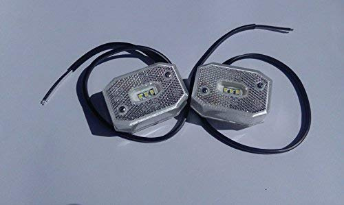 Friso LED Begrenzungsleuchten Weiß 2 Stück Umrissleuchten Seitenmarkierungsleuchten PKW Anhänger Wohnwagen Anhänger LKW Nutzfahrzeuge Trailer