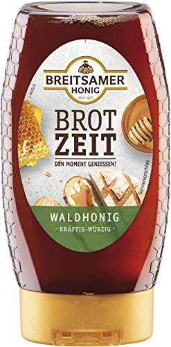 Breitsamer Honig Spender Brotzeit Waldhonig 350g - Dunkler flüssiger Honig im praktischen Spender, kräftig würzig im Geschmack (1 x 350g)