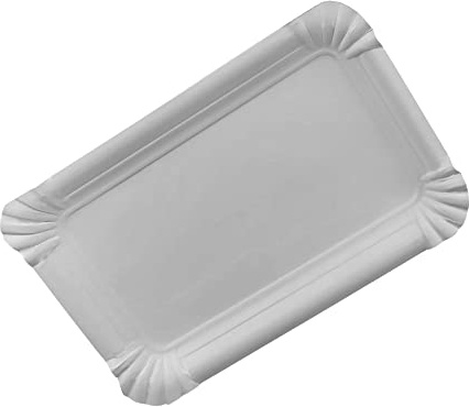 Gastro-Bedarf-Gutheil 250 Teller Pappe eckig 10 cm x 16 cm weiss Pappteller