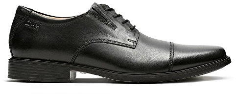 Clarks Mens Tilden Cap Schuhe, Black Leather, 8 UK