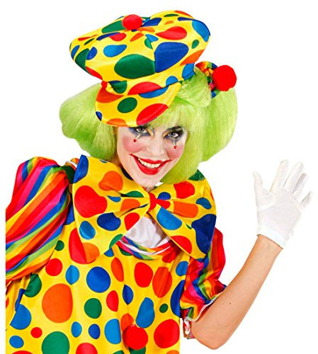 Amakando Clown Mütze Bunte Ballonmütze gepunktet Kindergeburtstag Clownmütze Narr Faschingsmütze Schelm Kopfbedeckung Harlekin Karnevalsmütze