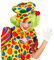 Amakando Clown Mütze Bunte Ballonmütze gepunktet Kindergeburtstag Clownmütze Narr Faschingsmütze Schelm Kopfbedeckung Harlekin Karnevalsmütze