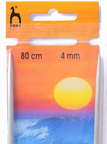 Pony Rundstricknadel / Stricknadeln, Metall, Länge 80cm, Stärke 4 mm