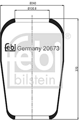febi bilstein 20673 Air Spring without piston, pack of one