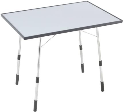 Lafuma Mobilier Klappbarer, höhenverstellbarer Gartentisch, Wetterfest, California, carbon (grau), 91 x 69 cm