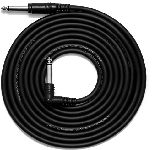 Tiger GAC42 - Cable de conexión para guitarra (conector jack a conector jack acodado)