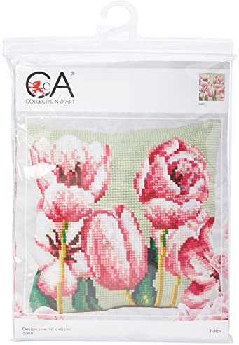 Collezione d'Arte 40 x 40 cm Tulipano (Sinistra) Kit Cuscino Punto Croce