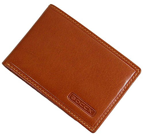 BOCCX kleine Herren Geldbörse Leder Portemonnaie Geldbeutel Mini Herrenbörse Börse 20020 GoBago (Cognac)