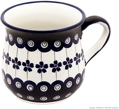 Original Bunzlauer Keramik Kaffee- und Teebecher V=0,25 Liter im exklusiven Dekor 166a