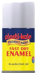 Plasti-Kote Fast Dry Enamel Spray Paint Gloss White 100ml – Quick-Dry, Durable High-Gloss Finish for Metal, Wood & Plastic – Ideal for Touch-Ups, DIY, Crafts & Home Projects