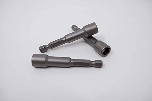 (Pack of 2) Impact Quality 8mm (5/16) Tek Screw Driver bit Adaptor - Roofing cladding tech bit