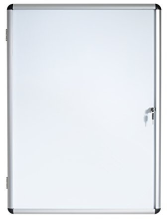 Bi-Office Schaukasten Vitrine Enclore, Whiteboard, Mangetische Innenfläche, geeignet für 2 x DIN A4, silberner Aluminiumrahmen, abschliessbar