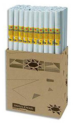 Lot de 3 Rouleaux de papier kraft 60g blanc - Dimensions : H1 x L10 métres