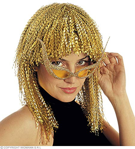 Goldene Glitzer-Perücke