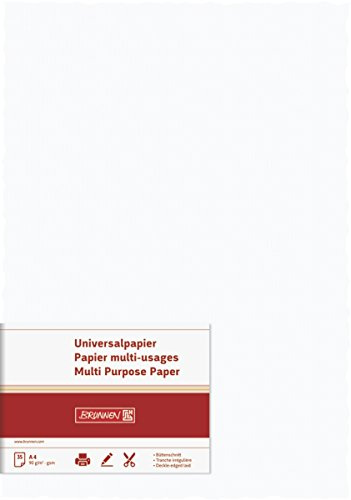 Brunnen Universalpapier Büttenschnitt, A4, 90 g/qm, 35 Blatt, weiß